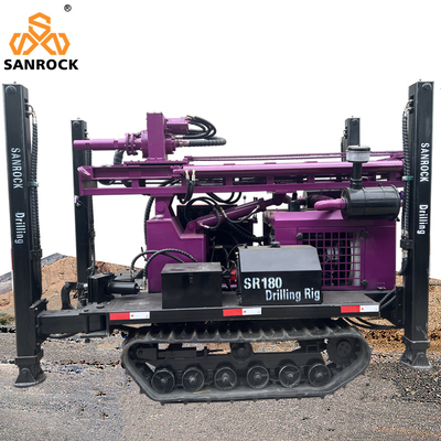 180m Deep Water Well Drilling Rig Full Hydraulic Borehole Portable Water Drilling Rig
