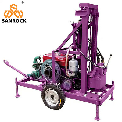 Rig per la perforazione di pozzi idraulici a rimorchio montato per la perforazione a profondità di 120 m e capacità di 200 kg