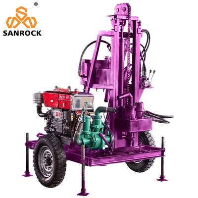 Rig per la perforazione di pozzi idraulici a rimorchio montato per la perforazione a profondità di 120 m e capacità di 200 kg