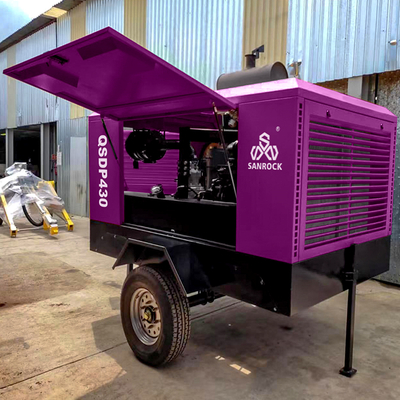 Mini compressore d'aria a vite macchina portatile per miniere motore diesel compressore d'aria a vite