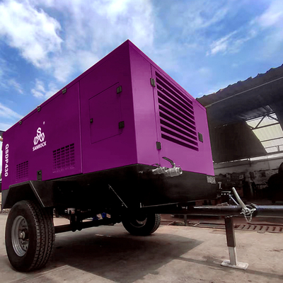 Compressore d'aria a vite diesel per miniere Piccolo compressore d'aria a vite rotative portatile