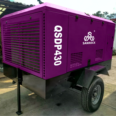 Compressore d'aria a vite diesel per miniere Piccolo compressore d'aria a vite rotative portatile
