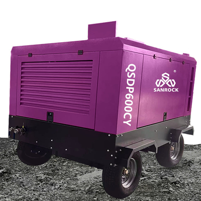 Compressore d'aria a vite mobile a motore diesel Compressore d'aria a vite industriale