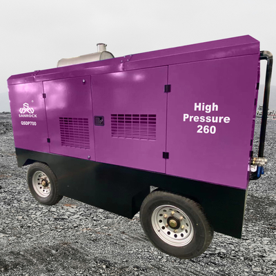 Compressore d'aria a vite mobile a motore diesel Compressore d'aria a vite industriale