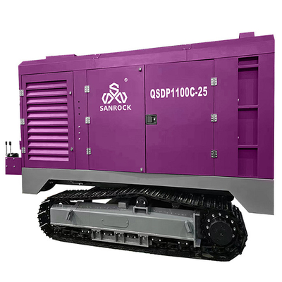 Ruota di acciaio Diesel Compressore d'aria a vite Miniera ad alta pressione Compressore d'aria a vite