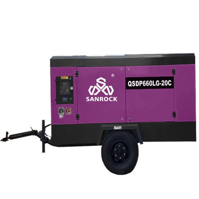 CE 20bar Potenza del motore 191KW Motore diesel portatile Compressore d'aria a vite rotante per miniere
