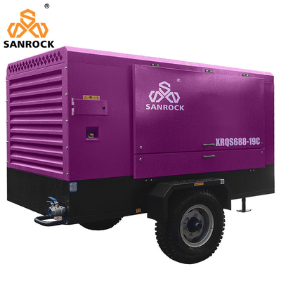 300L Serbatoio Diesel Compressore d'aria a vite Miniera Compressore portatile 4470*1960*2535mm Dimensione