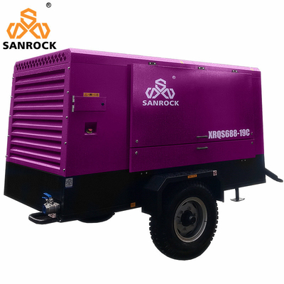 Compressore d'aria a vite diesel Macchina di estrazione minerale Compressore d'aria a vite rotative mobile