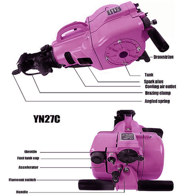 YN27C Potente macchina per la perforazione della roccia a benzina Concrete Breaker Portatile Hydraulic Jack Hammer