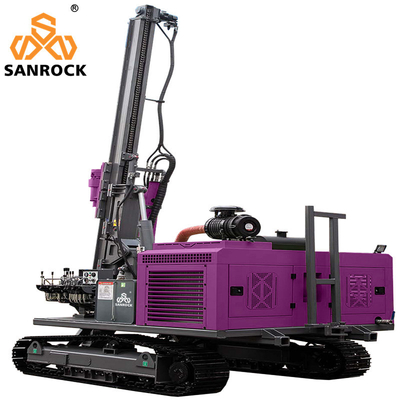 Autostrada guardrail Pile Driver Portatile macchina di perforazione solare per pile Volume del serbatoio di olio diesel 250L profondità di perforazione 30m