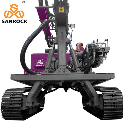 Autostrada guardrail Pile Driver Portatile macchina di perforazione solare per pile Volume del serbatoio di olio diesel 250L profondità di perforazione 30m