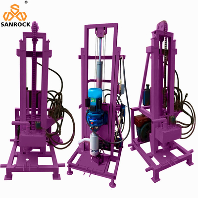 Rig per la perforazione di pozzi idraulici a rimorchio montato per la perforazione a profondità di 120 m e capacità di 200 kg