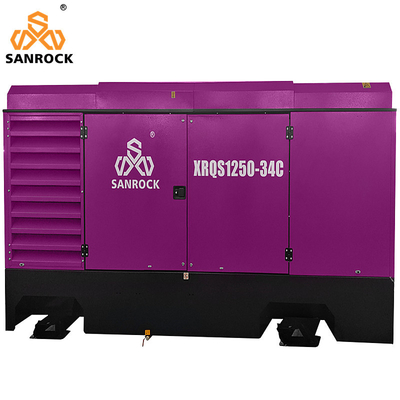35m3/min SANROCK Compressore d'aria a vite portatile Macchina di estrazione minerale Compressore d'aria a vite a propulsione diretta In vendita