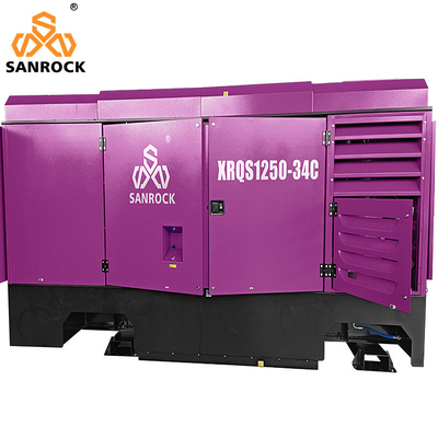 35m3/min SANROCK Compressore d'aria a vite portatile Macchina di estrazione minerale Compressore d'aria a vite a propulsione diretta In vendita