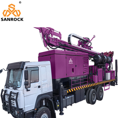 Rig di perforazione montata su camion con pompa di fango e pozzo di acqua