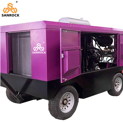 Compressore d'aria a vite mobile a motore diesel Compressore d'aria a vite industriale