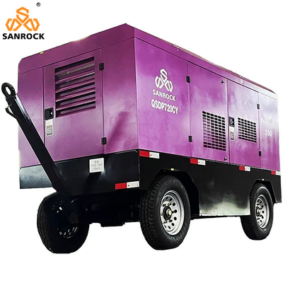 Compressore d'aria a vite mobile a motore diesel Compressore d'aria a vite industriale