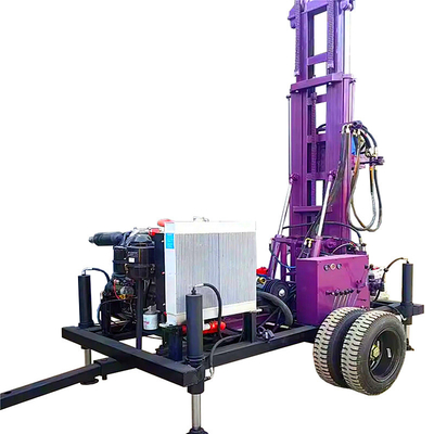 Velocità di perforazione rapida Macchina portatile per la perforazione di pozzi idrici con motore diesel e capacità di perforazione profonda