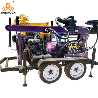 Velocità di perforazione rapida Macchina portatile per la perforazione di pozzi idrici con motore diesel e capacità di perforazione profonda