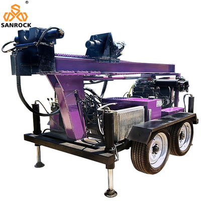 Velocità di perforazione rapida Macchina portatile per la perforazione di pozzi idrici con motore diesel e capacità di perforazione profonda