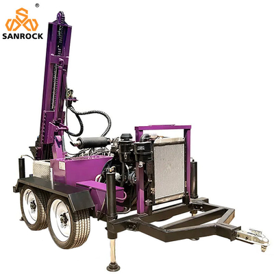 Velocità di perforazione rapida Macchina portatile per la perforazione di pozzi idrici con motore diesel e capacità di perforazione profonda