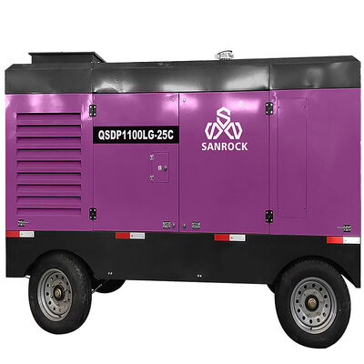 Low Noise  Engine 25bar Compressore d'aria a vite diesel portatile per miniere