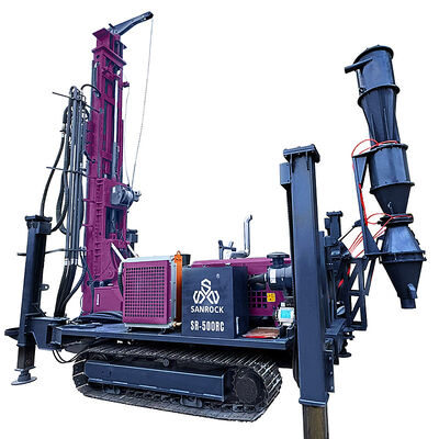 Rig di perforazione a circolazione inversa con 132 kW di potenza diesel per 500 m di profondità di perforazione e controllo idraulico