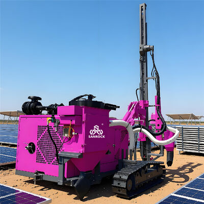 Solar Pile Driver Installation Highway Guardrail  Pile Driving Equipment Crawler Pile Drilling Rig 