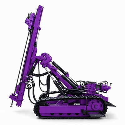 Impianto di perforazione per fori di mina Pressione di avanzamento regolabile Velocità di rotazione Impianto di perforazione DTH portatile Macchina per perforazione mineraria